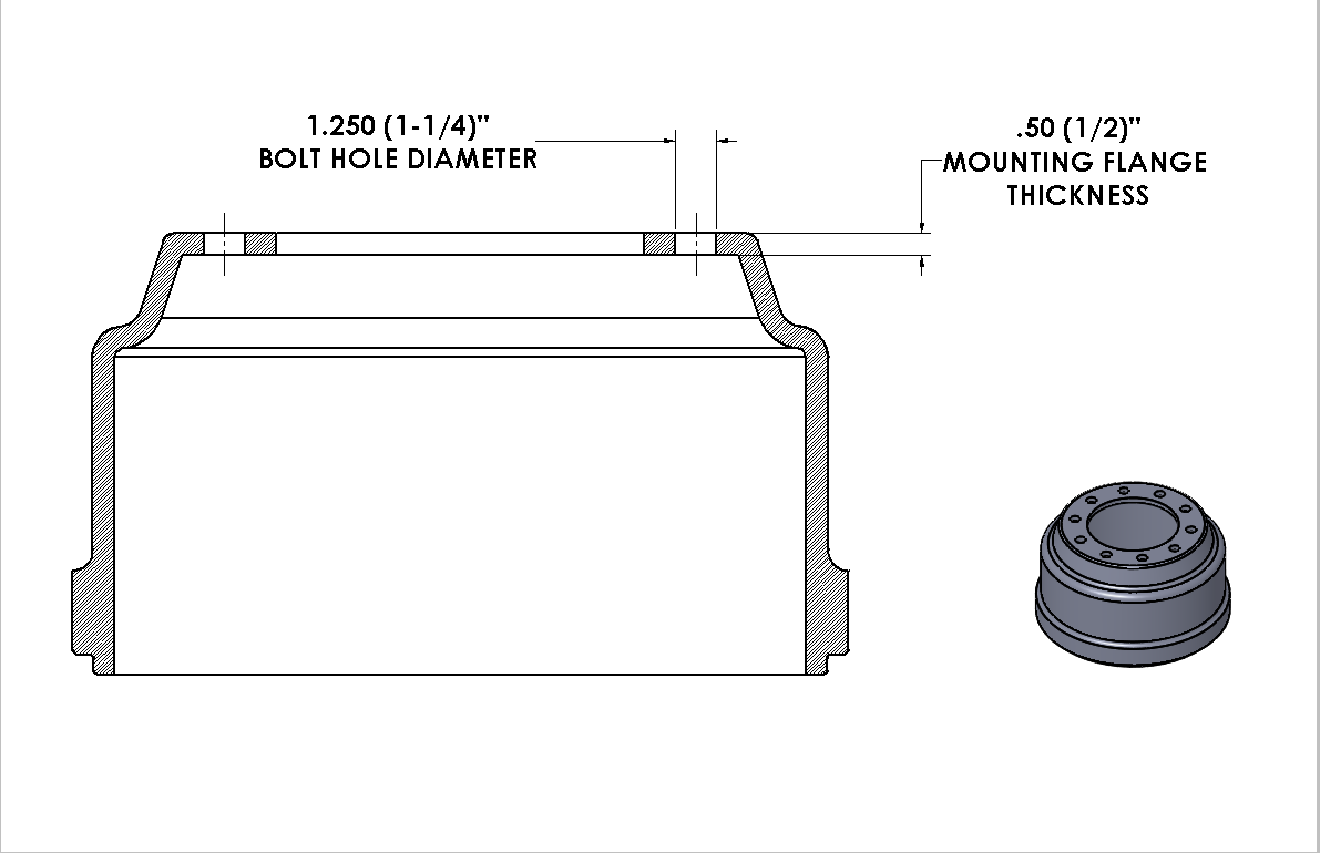 Precision Centering Sleeve for 1.25" Brake Drum Hole