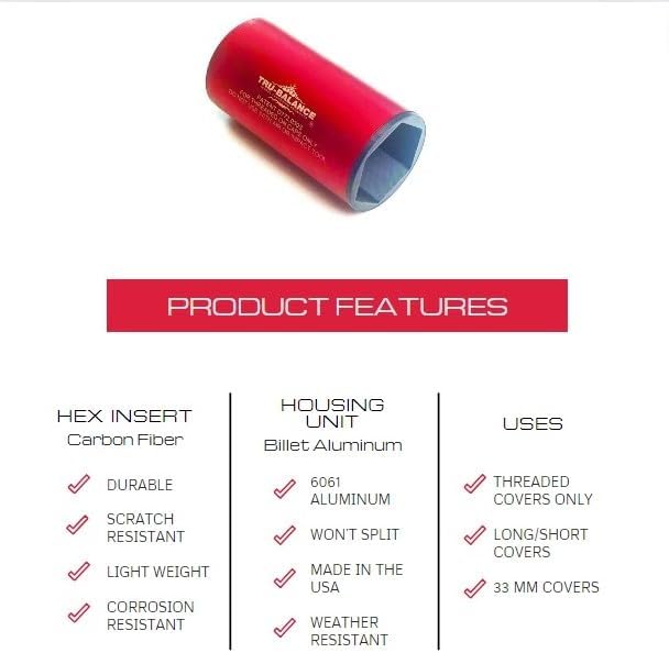 TRU-BALANCE Heavy Duty Thread-On Lug Nut Cover Tool